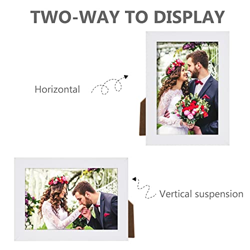 PECULA 2 Pack 4x6 Picture Frame, White Picture Frame for Wall and Tabletop Display, Photo Picture Frame with Clear Display