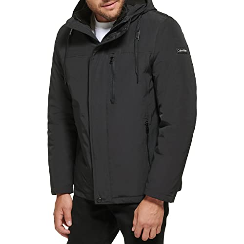 Calvin Klein Men's Arctic Faille 3 in 1 Systems Jacket, Black, Large