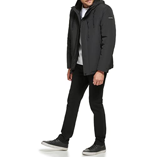 Calvin Klein Men's Arctic Faille 3 in 1 Systems Jacket, Black, Large