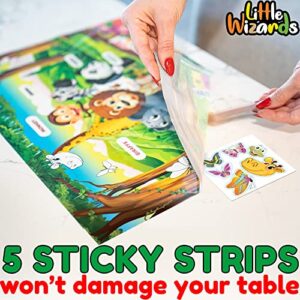 Disposable Placemats for Baby with Stickers - Kids Placemats for Dining Table - Disposable Placemats for Kids That Stick - Toddler Placemats for Dining Table - Baby Placemat Plastic Placemats for Kids