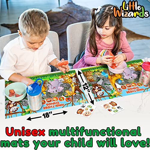 Disposable Placemats for Baby with Stickers - Kids Placemats for Dining Table - Disposable Placemats for Kids That Stick - Toddler Placemats for Dining Table - Baby Placemat Plastic Placemats for Kids