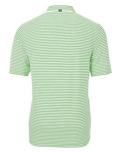 Cutter & Buck Virtue Eco Pique Stripe Recycled Mens Polo, Kelly Green, XXXL