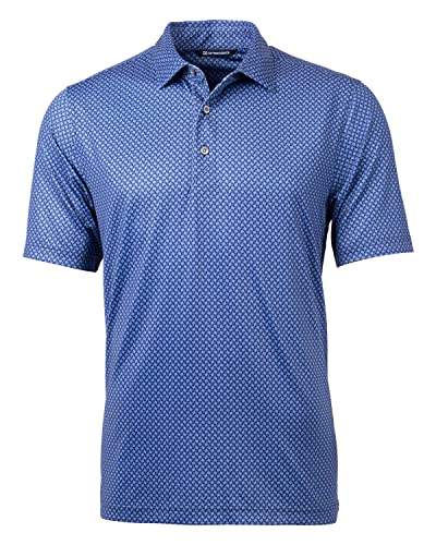 Cutter & Buck Pike Banner Print Stretch Men's Big & Tall Polo, Navy Blue, XLT