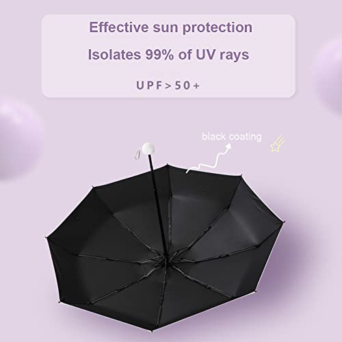 Aikelai Mini Travel Umbrella with Case , 8 Ribs Folding Small Compact Portable Umbrella for Sun and Rain, Windproof Sun Protection (rainbow)