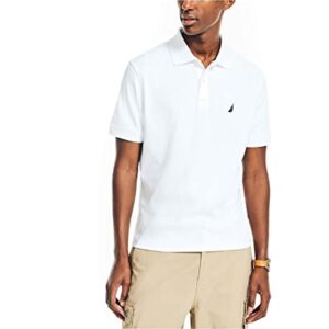 Nautica Men's Classic Fit Interlock Polo, Bright White, X-Large