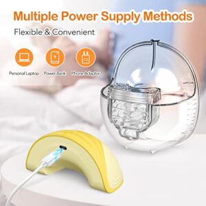 Wearable Breast Pump,Mute Breast Pump Hands Free with 2 Modes&9 Function,180ml Electric Breast Pump with Anti-Reflux Design,Portable Breast Pump Can Be Worn in-Bra-1 Pack