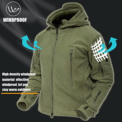 MAGCOMSEN Men's Winter Coats Fleece Jacket for Men with Hood Warm Jacket Winter Jackets for Men Polar Fleece Jacket Mens Jacket