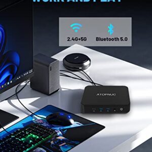 ATOPNUC Mini PC Intel Celeron N4020 Mini Desktop Computers, Micro Computer Support M.2 SATA SSD/2.5-inch SSD,4K HD,Dual WiFi, BT5.0 for Business Home Office N4020 4GB+128GB / Windows 10 Pro