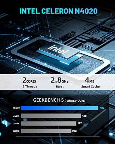 ATOPNUC Mini PC Intel Celeron N4020 Mini Desktop Computers, Micro Computer Support M.2 SATA SSD/2.5-inch SSD,4K HD,Dual WiFi, BT5.0 for Business Home Office N4020 4GB+128GB / Windows 10 Pro