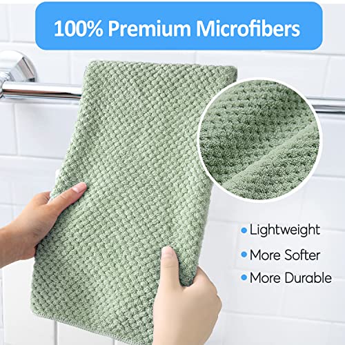 Bathroom Towel Set Green 4 Pack-35x70 Towel,600GSM Ultra Soft Microfibers Bath Towel Set Extra Large Plush Bath Sheet Towel,Highly Absorbent Quick Dry Oversized Towels Spa Hotel Luxury Shower Towels