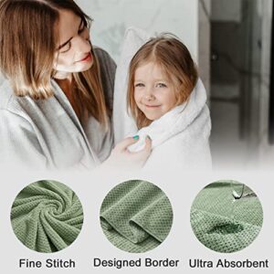 Bathroom Towel Set Green 4 Pack-35x70 Towel,600GSM Ultra Soft Microfibers Bath Towel Set Extra Large Plush Bath Sheet Towel,Highly Absorbent Quick Dry Oversized Towels Spa Hotel Luxury Shower Towels