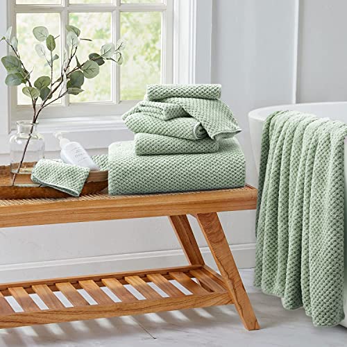 Bathroom Towel Set Green 4 Pack-35x70 Towel,600GSM Ultra Soft Microfibers Bath Towel Set Extra Large Plush Bath Sheet Towel,Highly Absorbent Quick Dry Oversized Towels Spa Hotel Luxury Shower Towels