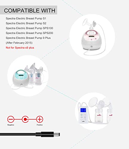 12V AC Adapter for Spectra Electric Breast Pump, Spectra S1, S2, SPS100, SPS200, 9 Plus, Baby Double Electric Breast Pump Replacement Power Cord Charger