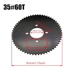 Go Kart Sprocket,60 Tooth #35 Rear Chain Sprocket Steel for Compatible with Go Carts and Mini Bikes Predator 79cc 212cc 420cc Trike ATV Quad