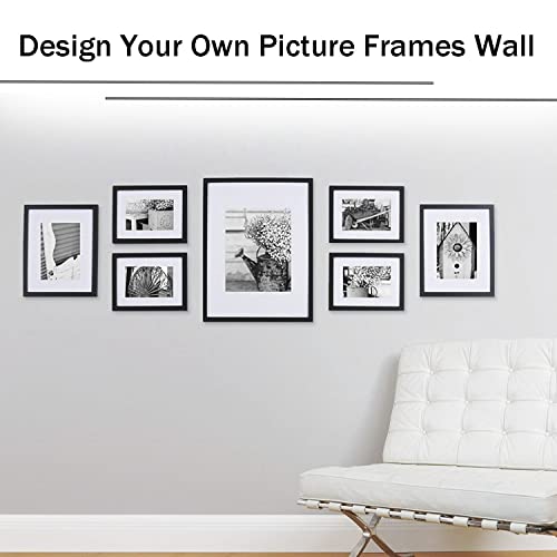 8X10 Picture Frame Set of 4, Picture Frames Collage Wall Decor,5x7 with Mat or 8x10 Without Mat, Picture Frames 8 by 10 for Table Top Display Pictures Wall Gallery Picture Frames Easter Decorations