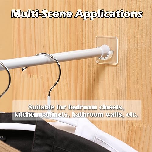 6Pcs Adhesive Shower Curtain Rod Holder, SHAIDOJIO, Transparent Shower Curtain Rod Mount Holder, Shower Curtain Rod Tension Brackets No Drilling for Wall, Bathroom, Windows, Wardrobe