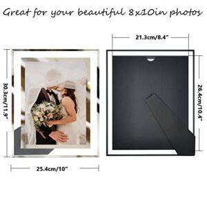 LUCKYLIFE 8x10 Picture Frame Glass for Tabletop Display Vertical or Horizontal, Photo Frames, 1 Pack