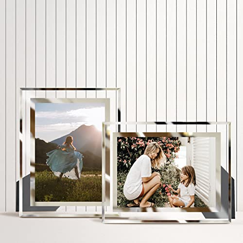 LUCKYLIFE 8x10 Picture Frame Glass for Tabletop Display Vertical or Horizontal, Photo Frames, 1 Pack