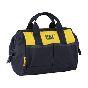 caterpillar 12" tool bag, zip closure, yellow and black
