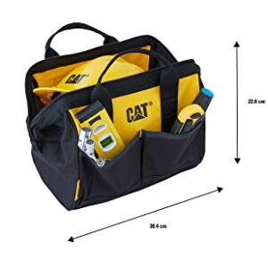 Caterpillar 12" Tool Bag, Zip Closure, Yellow and Black