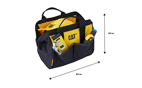 Caterpillar 12" Tool Bag, Zip Closure, Yellow and Black