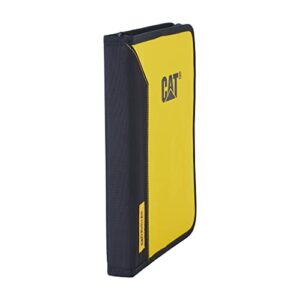 Caterpillar Work Padfolio Including Notepad and Solar Calculator, Zip Closure, Yellow and Black