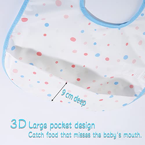 norinori Baby bib waterproof feeding bibs - baby food bib 4pack adjustable soft for Boy Girl 6-24M
