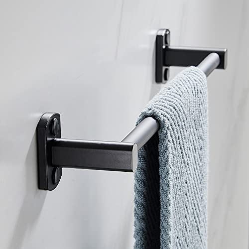 Dancrul Black Towel Bar, Hand Towel Rack for Bathroom Wall Mounted Towel Hanger, Kitchen Bath Towel Holder, Toilet Towel Rod,12 Inch