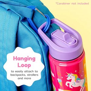 BOZ Kids Water Bottle for School with Straw Lid, Stainless Steel Insulated Water Bottle for Kids, Toddler Water Bottle, Leak Proof Water Bottle for Kids and Toddlers, 14 oz (414ml) (Unicorn)