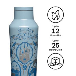 Corkcicle Disney Princess Cinderella Insulated Canteen Travel Water Bottle, Triple Insulated Stainless Steel, Keeps Beverages Cold for 25 Hours or Warm for 12 Hours, 20oz