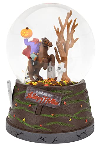 Tree Buddees Sleepy Hollow Fall Themed Headless Horseman Halloween Snow Globe - Large 6.5"