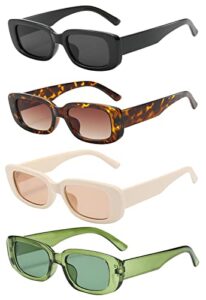 dollger trendy rectangle sunglasses for women men trendy retro rectangular colored shades sunglasses bulk pack