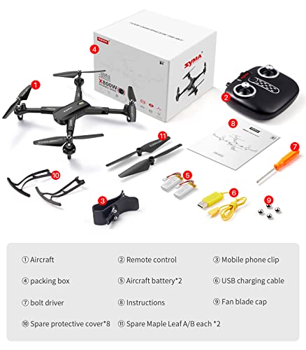 SYMA Drone with Camera 1080P HD FPV Cameras Remote Control Toys RC Quadcopter Helicopter Gifts for Boys Girls Adults Beginners with Altitude Hold, Headless Mode, One Key Start, 3D Flips 2 Batteries