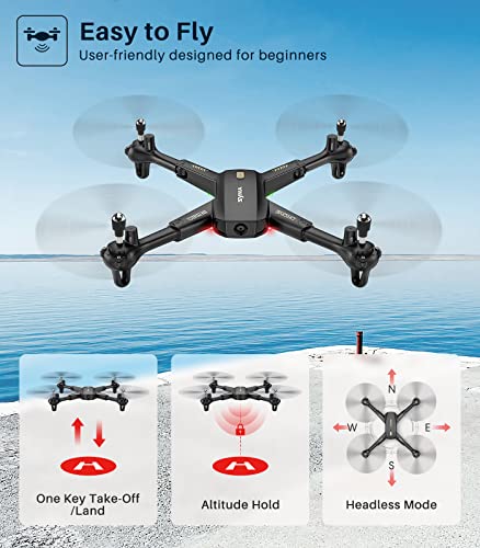 SYMA Drone with Camera 1080P HD FPV Cameras Remote Control Toys RC Quadcopter Helicopter Gifts for Boys Girls Adults Beginners with Altitude Hold, Headless Mode, One Key Start, 3D Flips 2 Batteries