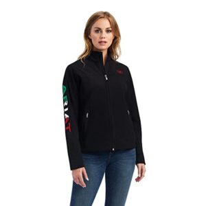 ariat female classic team softshell brand jacket mex black x-large
