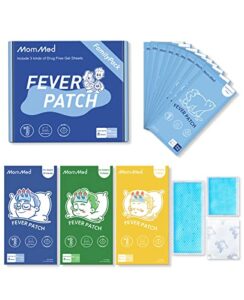fever patch for family,38 sheet fever cooling patches for fever discomfort, heat relief, drug free cooling gel pads, fever reducer, first aid, home and travel (family 38 sheets)