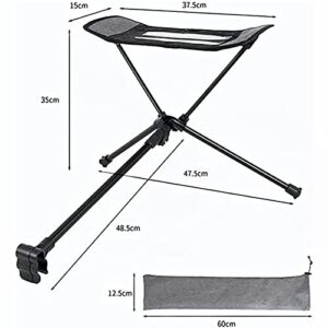 YWHWXB Portable Folding Chair Ottoman Outdoor Recliner Lazy Retractable Footrest Leg Rest Camping Moon Chair Kit for Hiking Fishing Picnic (Grey)