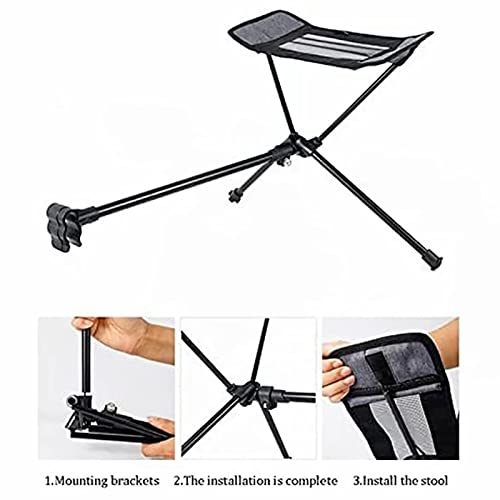 YWHWXB Portable Folding Chair Ottoman Outdoor Recliner Lazy Retractable Footrest Leg Rest Camping Moon Chair Kit for Hiking Fishing Picnic (Grey)