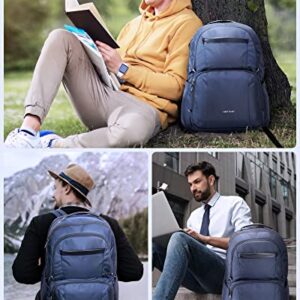 LIGHT FLIGHT Laptop Backpack for Men, Travel Backpack for Men Women bag with Charging Port Fits 17.3 Inch Computer, 40L Back Pack for Business Work College, Dark Blue