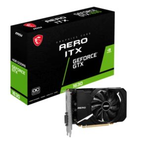 MSI Gaming GeForce GTX 1630 4GB GDRR6 64-Bit HDMI/DP/DVI Single Fan OC ITX Graphics Card (GTX 1630 AERO ITX 4G OC)