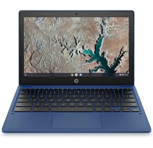 hp chromebook 11.6-inch hd screen laptop, mediatek mt8183, 4 gb ram, 64 gb emmc, google chrome os, usb-c port, camera, small size netbook computer (11a-na0090nr, 2022, indigo blue) (renewed)