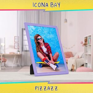 Icona Bay 8x10 Picture Frame, Purple Colored Solid Wood Scandinavian Style Frame for Photo, Pizzazz Collection