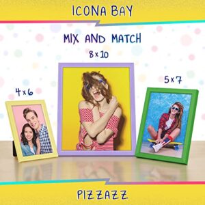 Icona Bay 8x10 Picture Frame, Purple Colored Solid Wood Scandinavian Style Frame for Photo, Pizzazz Collection
