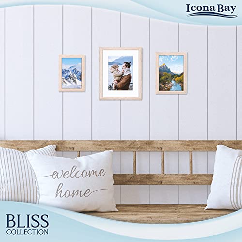 Icona Bay 5x7 Light Oak Picture Frame, Modern Style Wood Composite Frame, Table Top or Wall Mount, Bliss Collection