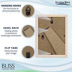 Icona Bay 5x7 Light Oak Picture Frame, Modern Style Wood Composite Frame, Table Top or Wall Mount, Bliss Collection