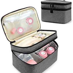 Kompoll Breast Pump Bag with 2 Removable Dividers to Store Breast Pump, Baby Bottles and Extra Parts Portable Breast Pump Bag L Size Compatible with Medela, Willow, Elvie and Momcozy Breast Pumps…