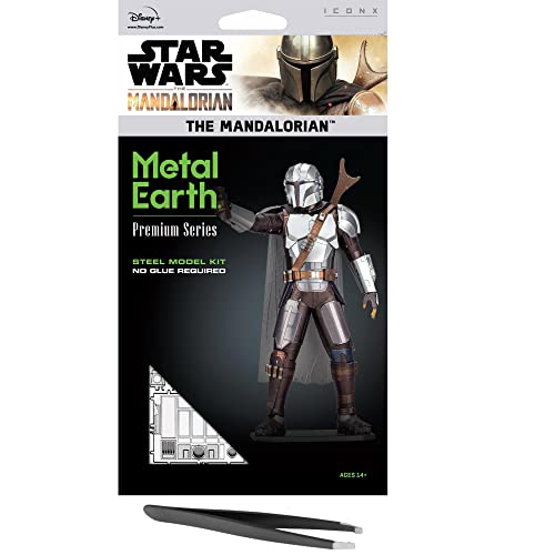 Metal Earth Fascinations Premium Series Star Wars The Mandalorian 3D Metal Model Kit Bundle with Tweezers