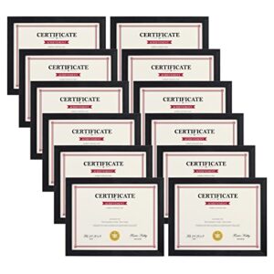 giftgarden black 8.5x11 picture frame set of 12, multi 8.5 x 11 frames bulk for award certificate document diploma, wall or tabletop display