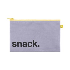 fluf zip snack sack: reusable snack & sandwich bag, zipper closure | organic & recycled materials | tested food-safe | machine washable (lavender, snack)