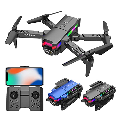 Dual 4K HD FPV Camera Remote Control Drone - Foldable Mini Drone Quadcopter Drone Toys Gifts for Adults Kids - Altitude Hold/Headless Mode/One Key Start (Black), 3.4x2.7x1.7in